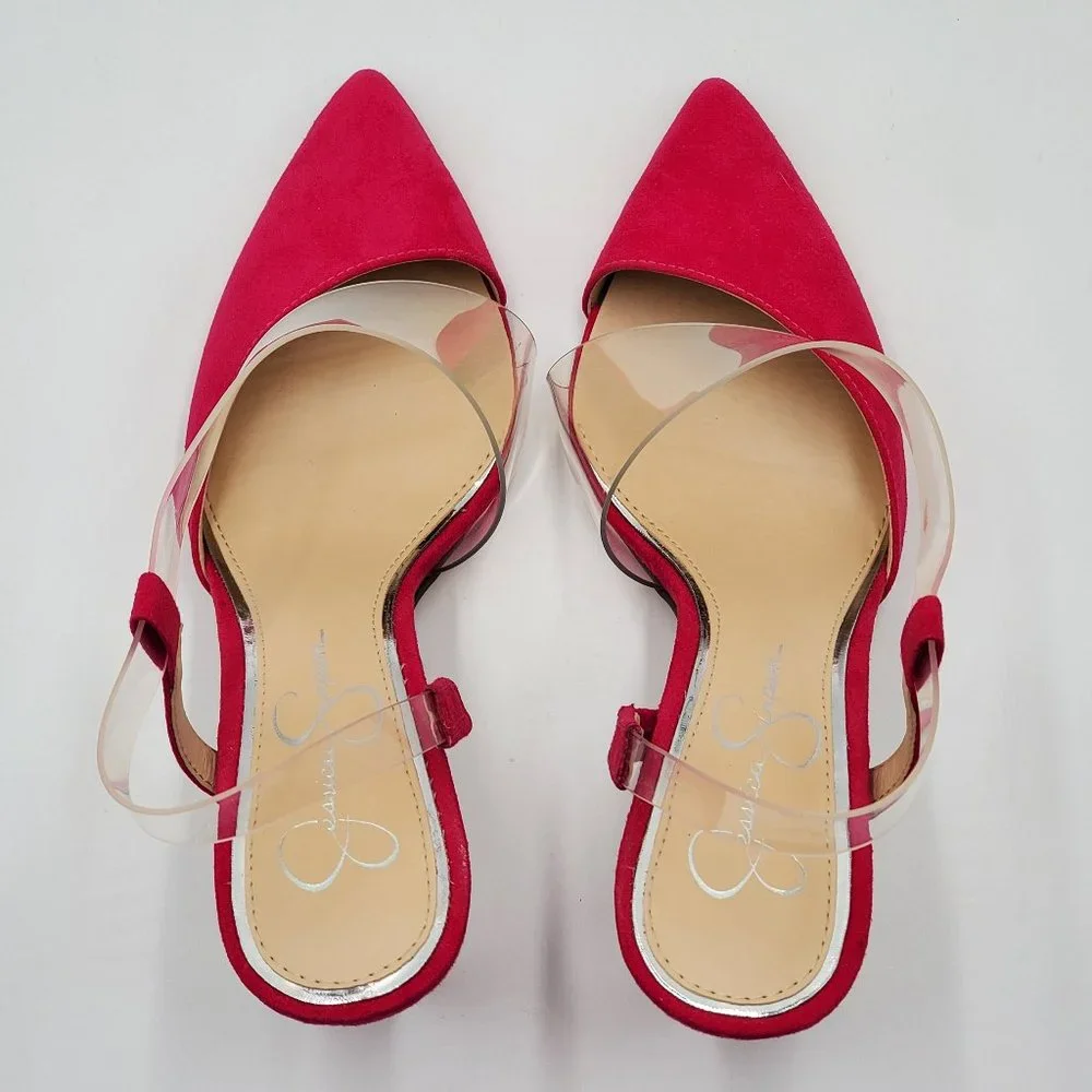 Jessica Simpson Magenta Sling Back Heels - Picture 8 of 17